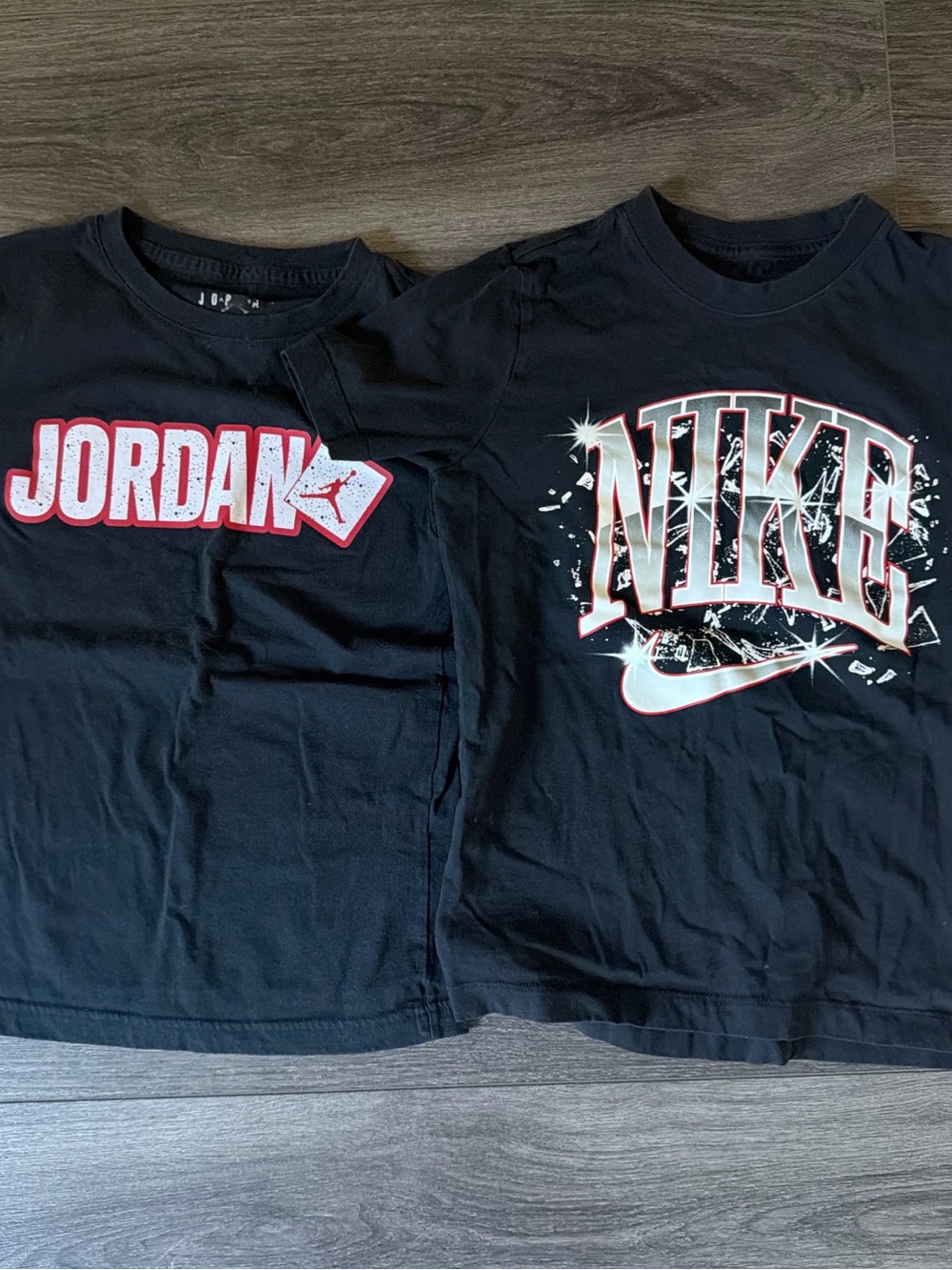 Nike Jordan Black Graphic T shirts (2 pc lot) sz 8-10-12